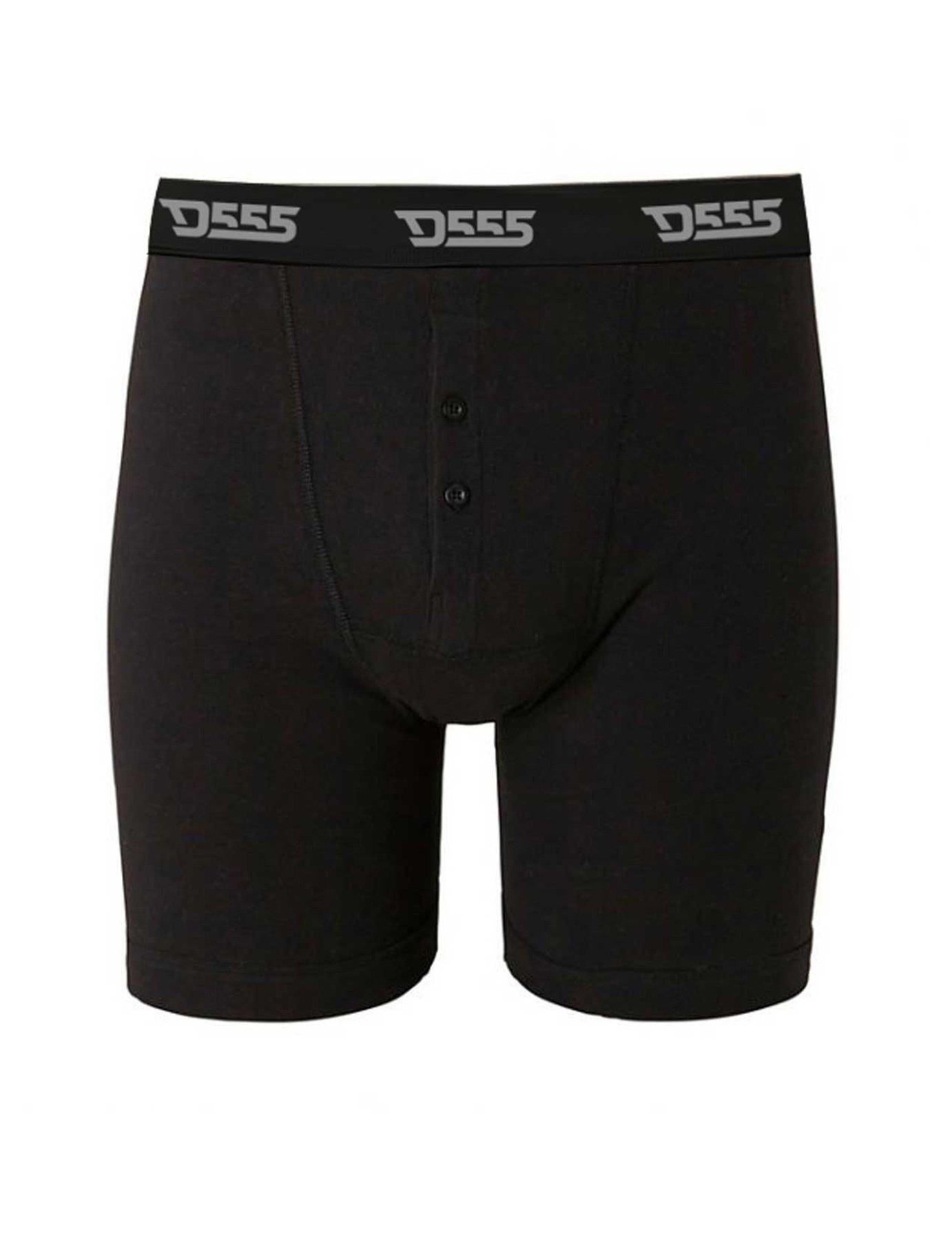 Image 2 of 2 of D555 Cotton Boxer Shorts (3 Pack) - Black