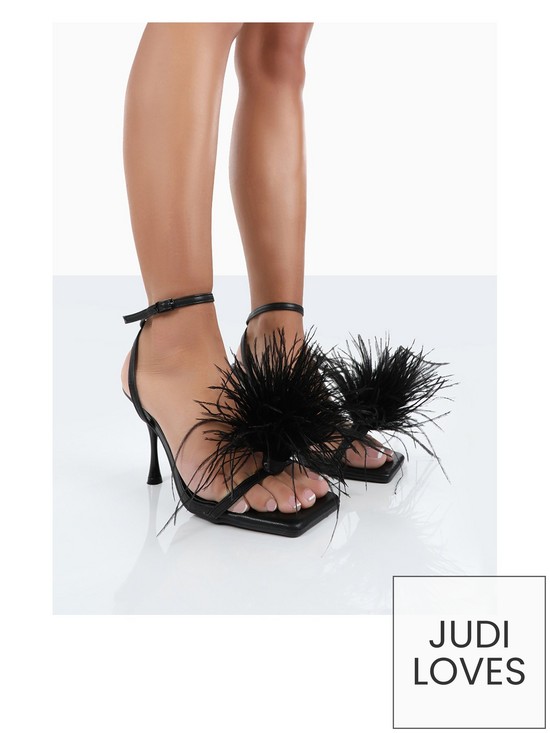 front image of public-desire-wide-fit-prancy-feather-heeled-shoe-black