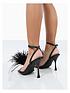  image of public-desire-wide-fit-prancy-feather-heeled-shoe-black