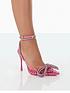  image of public-desire-girl-gang-bow-detail-heeled-shoes-pink