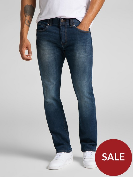 front image of lee-extreme-motion-slim-fit-mvp-jeans-blue
