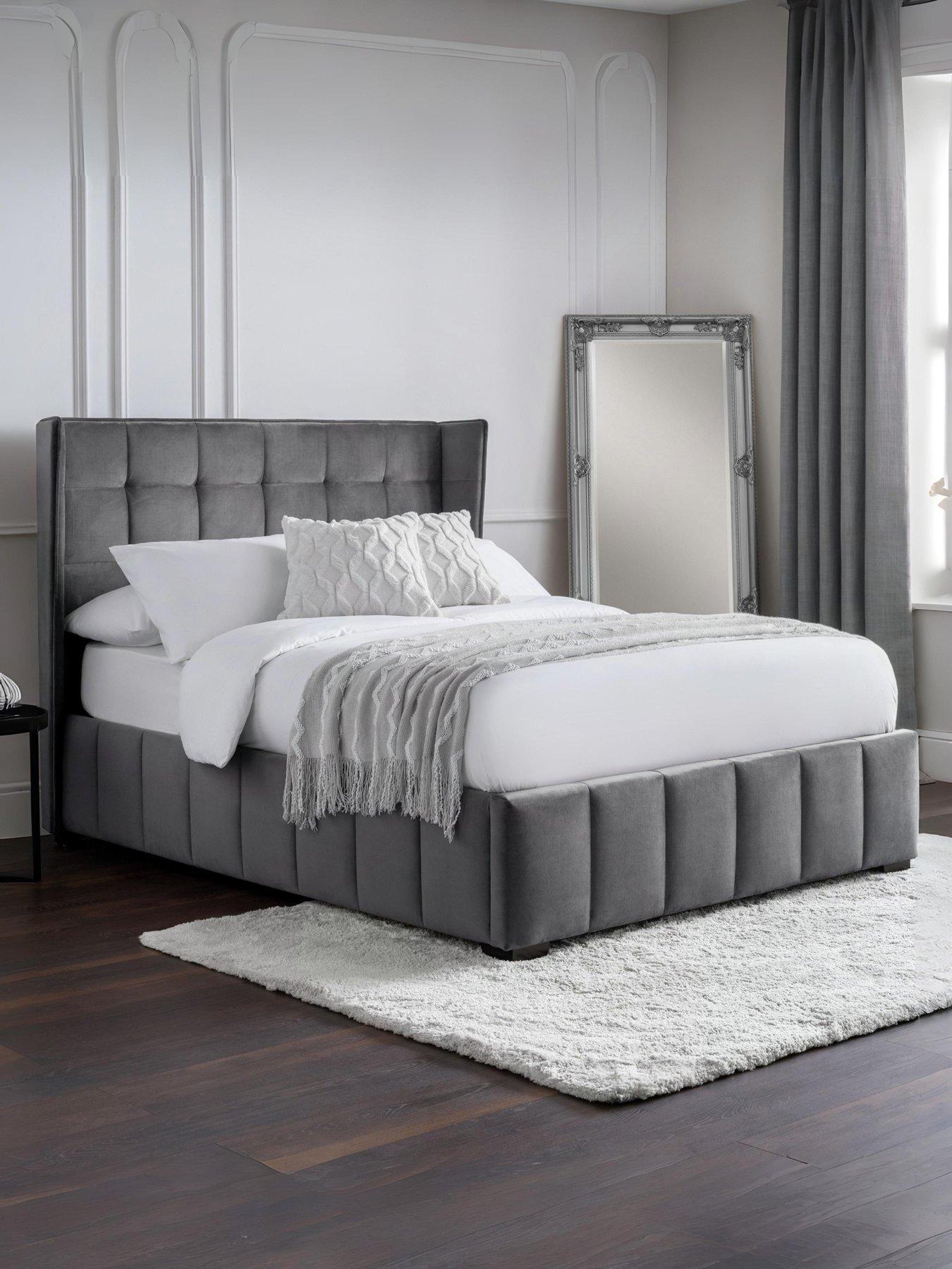 undefined Gatsby Fabric Bed - Grey