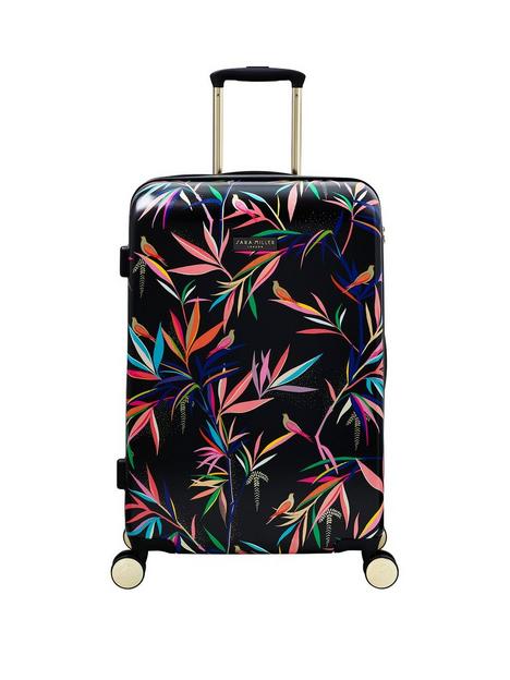 sara-miller-medium-black-bamboo-4-wheel-trolley-suitcase