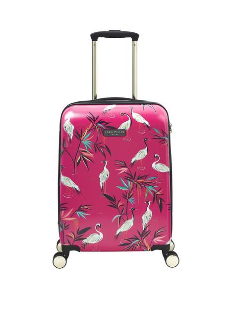 sara-miller-small-pink-heron-4-wheel-trolley-suitcase