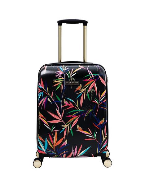 sara-miller-small-black-bamboo-4-wheel-trolley-suitcase