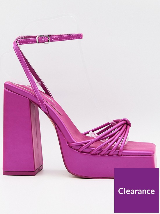 front image of public-desire-boujee-platform-heeled-sandal-pink