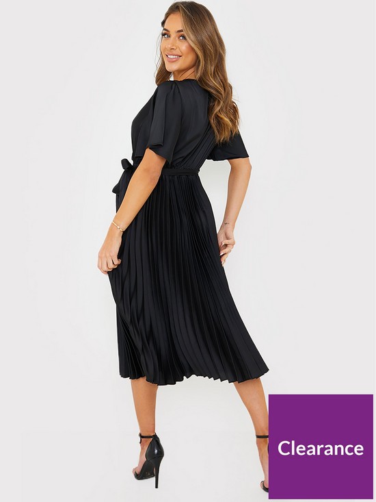stillFront image of in-the-style-jac-jossa-black-pleated-wrap-midi-dress