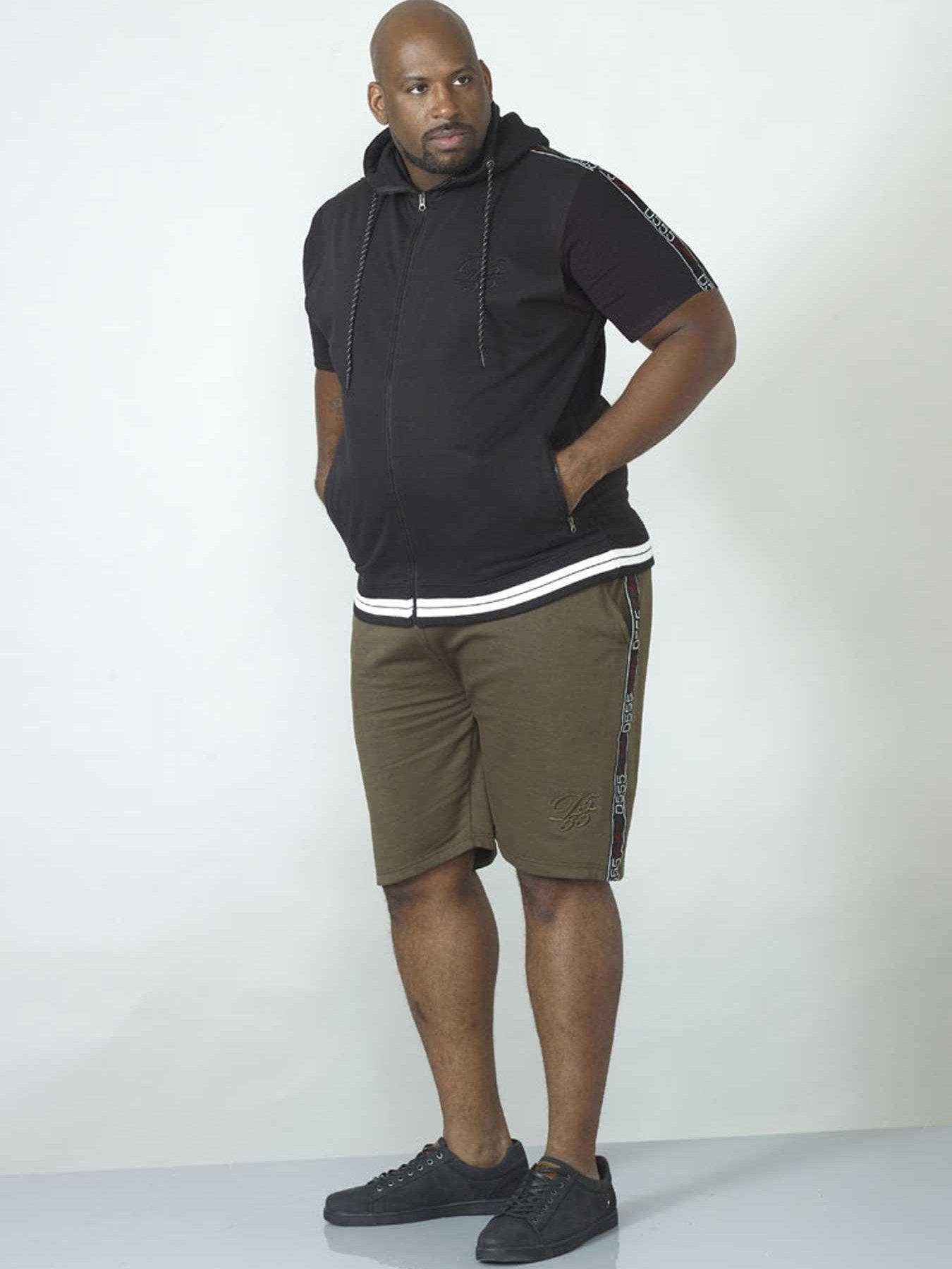 Image 2 of 4 of D555 Couture Sleeveless Hoodie With Taping Detail And Embroidery - Black