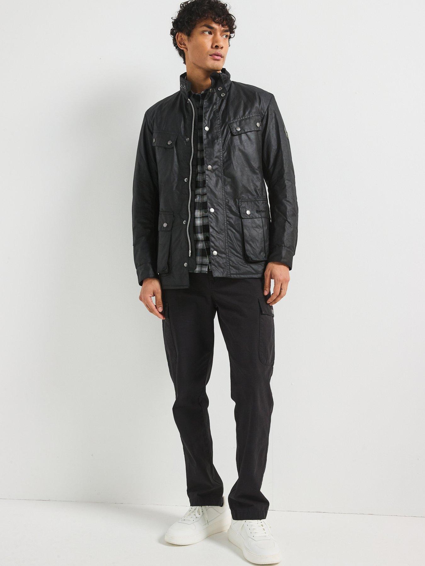 Image 3 of 6 of Barbour International Mens Duke Waxed Multi Pocket Jacket - Black
