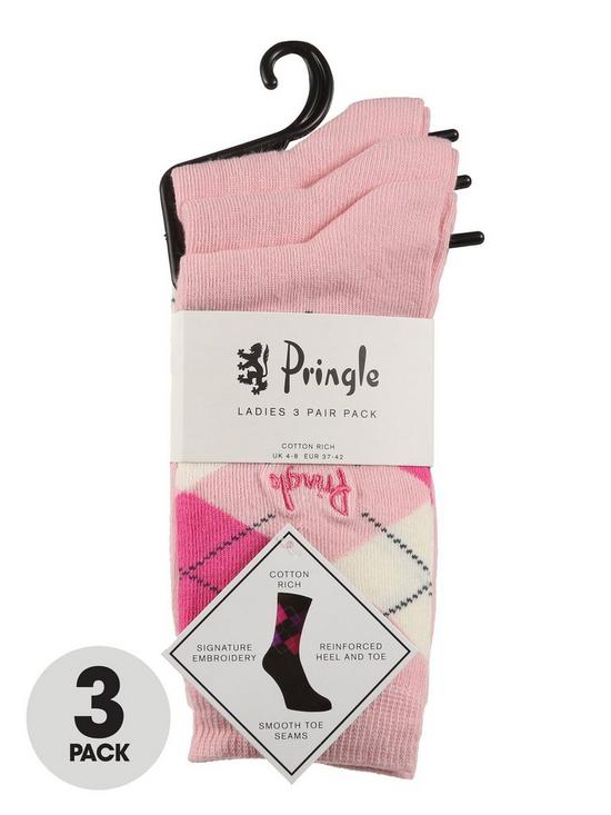 front image of pringle-3-packnbspargyle-socks-pink