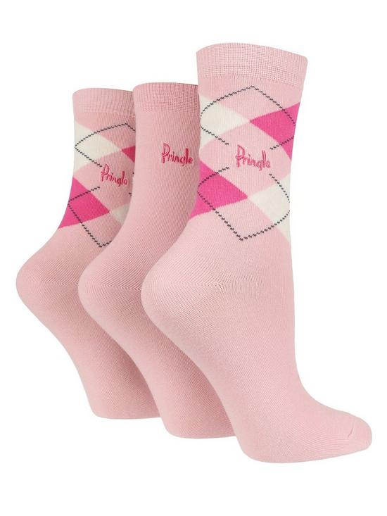 back image of pringle-3-packnbspargyle-socks-pink