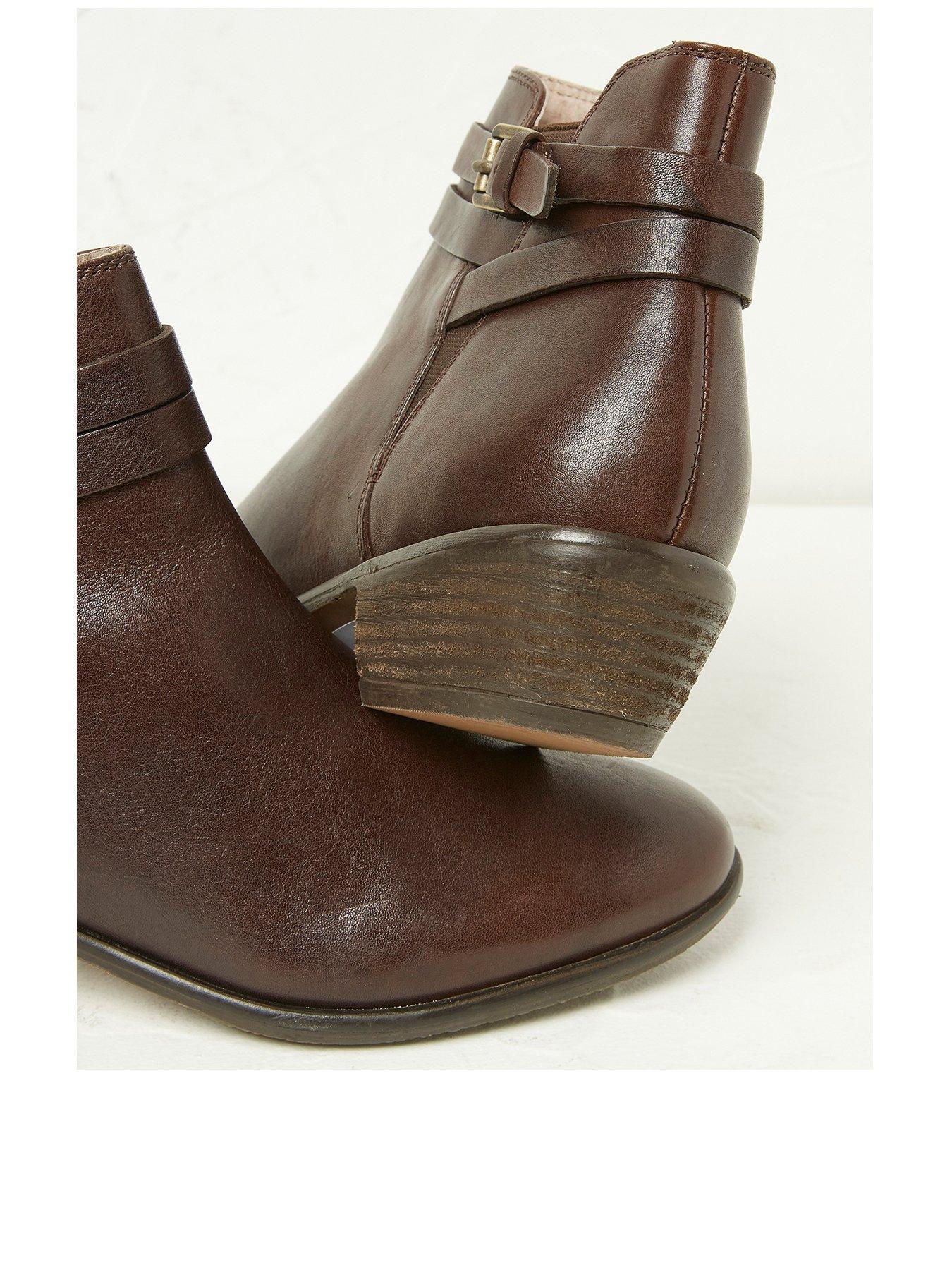 FatFace Ava Leather Ankle Boot Brown