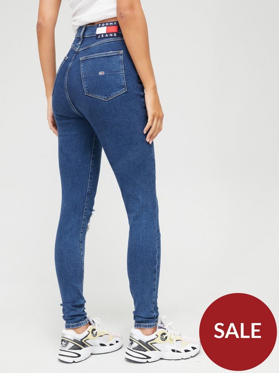 stillFront image of tommy-jeans-melany-ultra-high-rise-ripped-skinny-jeans-blue