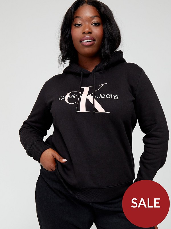 Calvin Klein Jeans Plus Iconic Monogram Hoodie - Black 