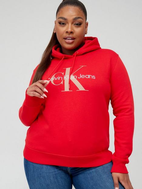 calvin-klein-jeans-plus-iconic-monologo-hoodie-red