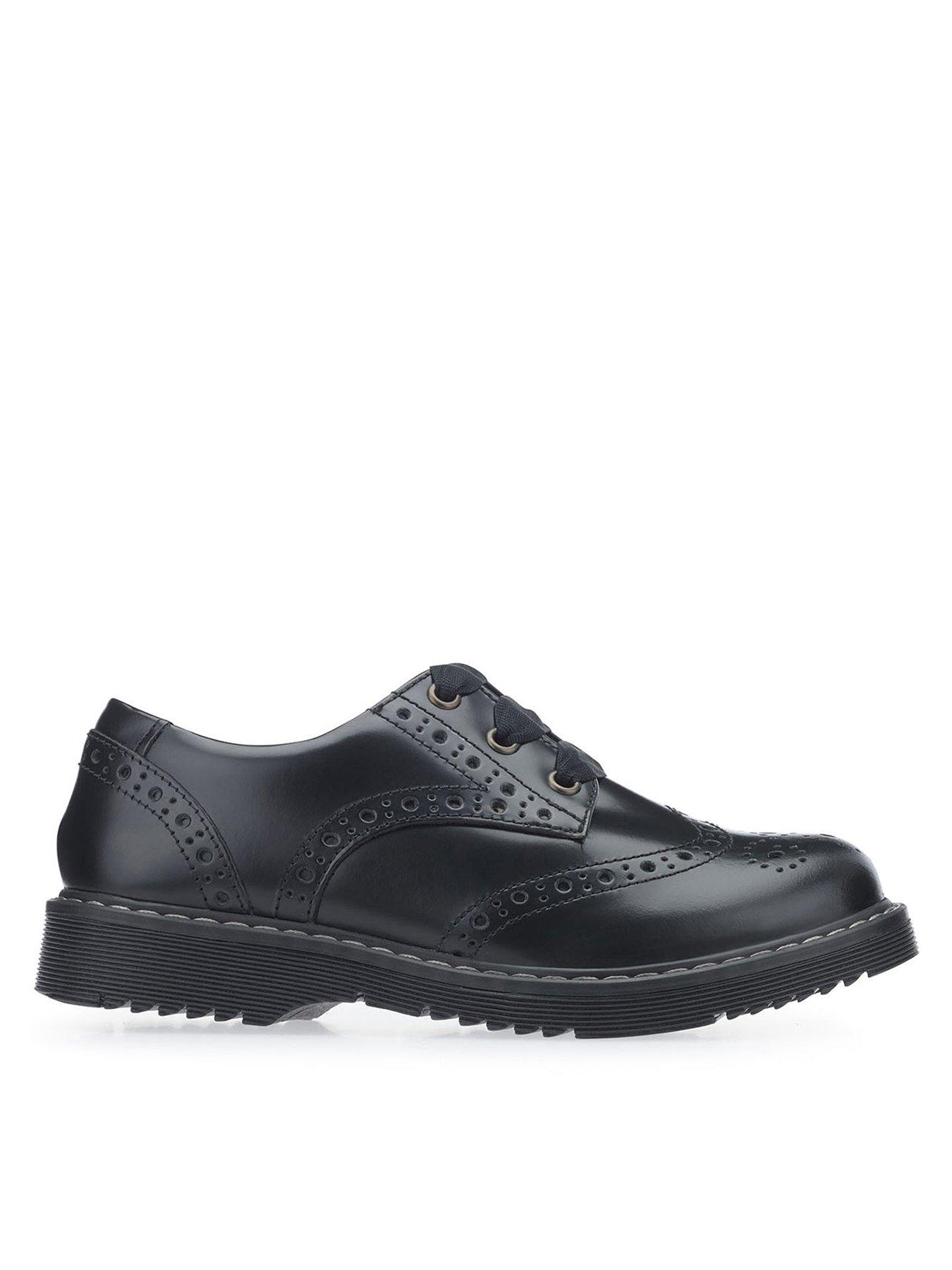 undefined STARTRITE Impulsive Girls Lace Up Brogue Chunky Sole Leather School Shoes  - Black