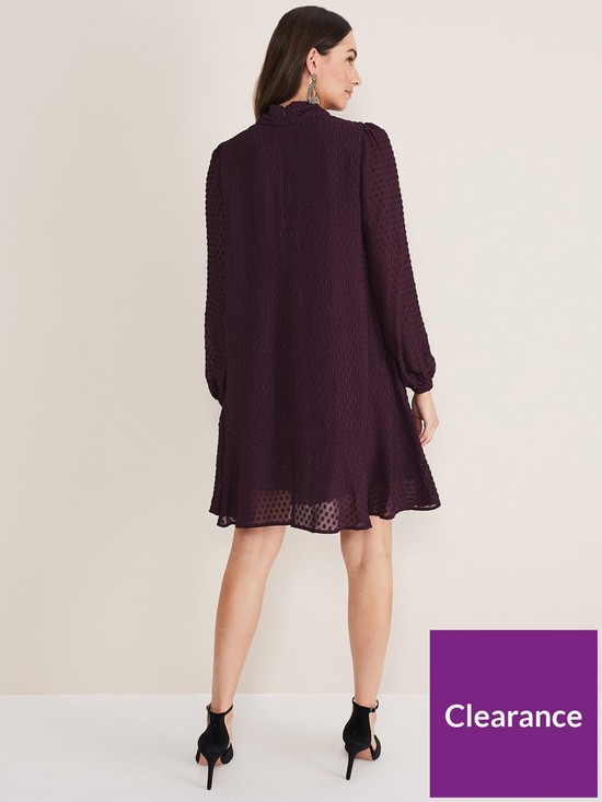 stillFront image of phase-eight-everly-textured-swing-dress-plum