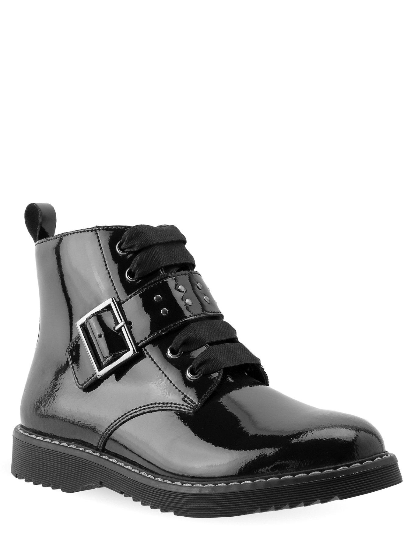 Girls black patent outlet ankle boots