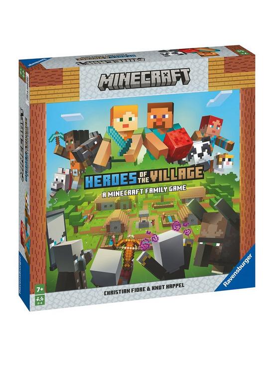front image of ravensburger-minecraft-heroes-of-the-village-game