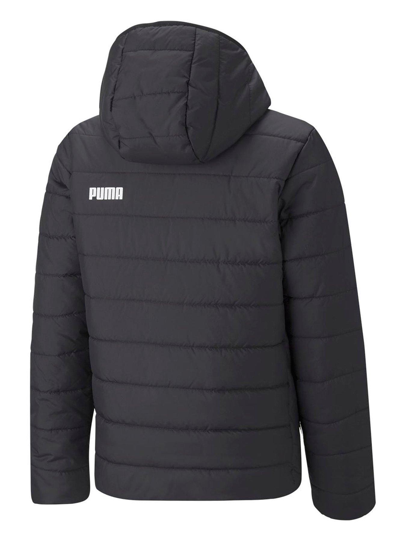  image of puma-unisex-essentials-hooded-padded-jacket-black