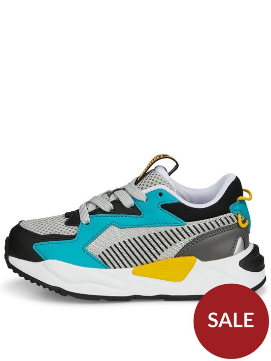 front image of puma-rs-znbspcore-kids-trainers-bluegrey
