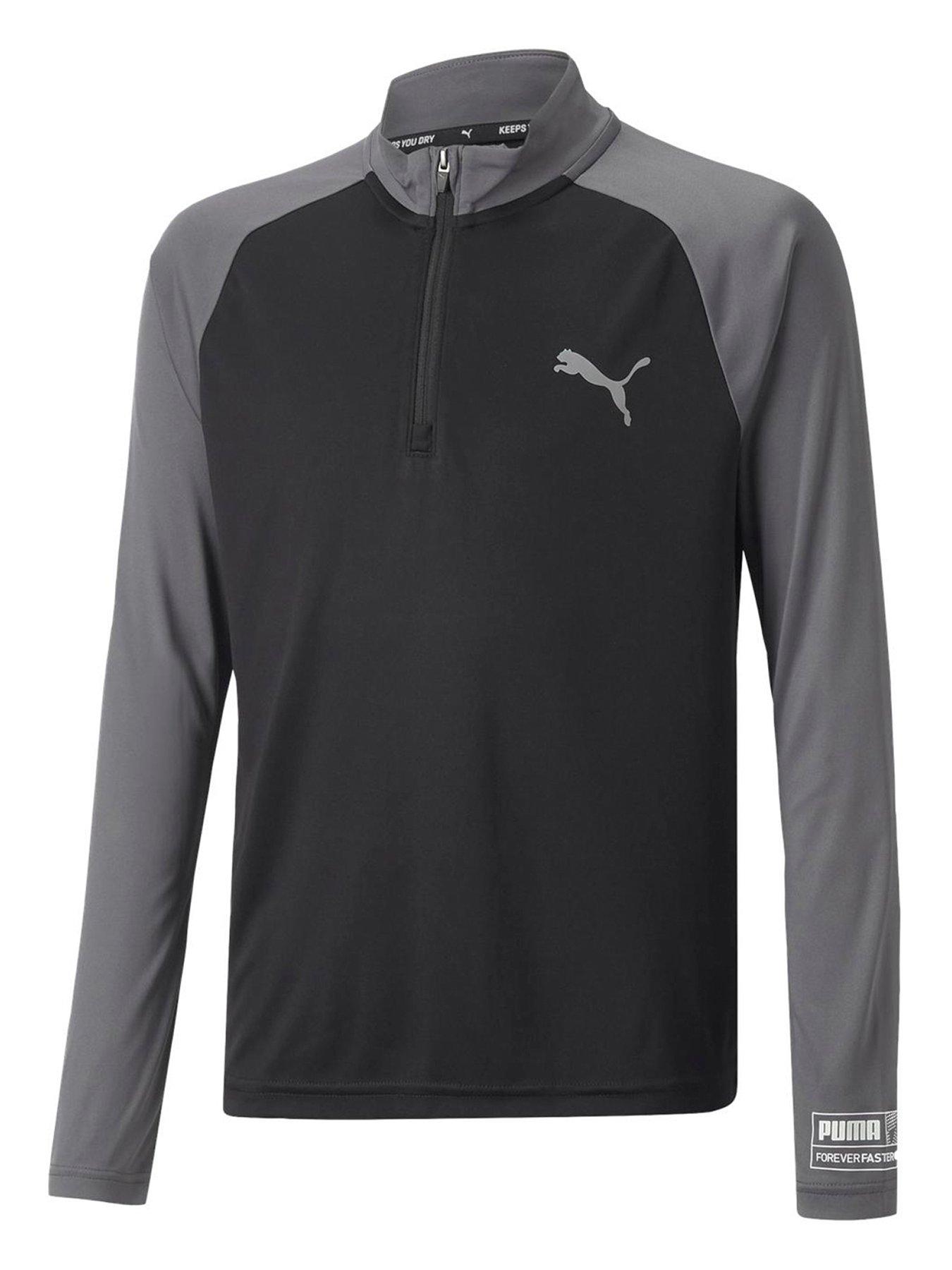  image of puma-boys-active-sports-quarter-zip-black