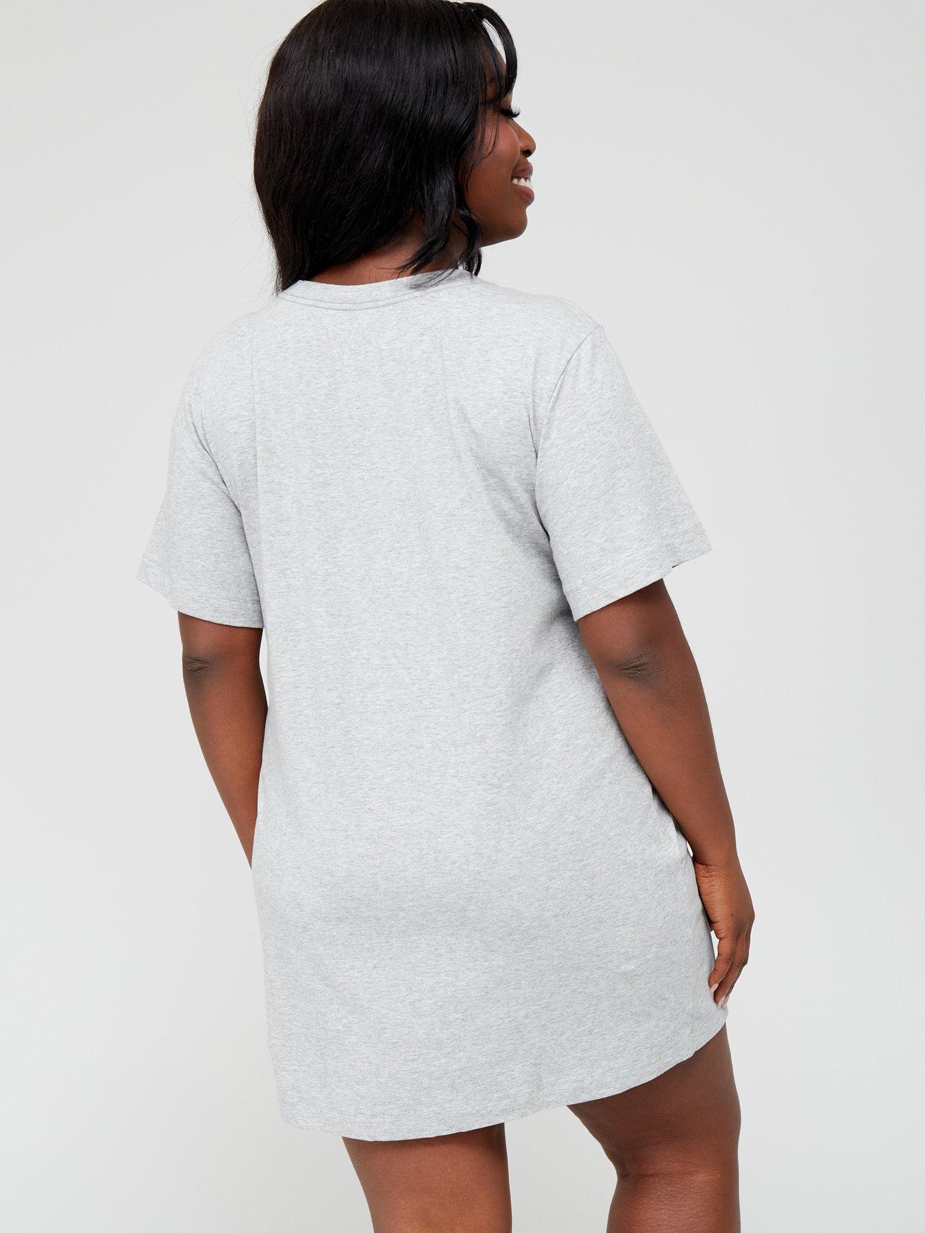 Calvin Klein Plus Size Embossed Icon Night Dress - Grey 