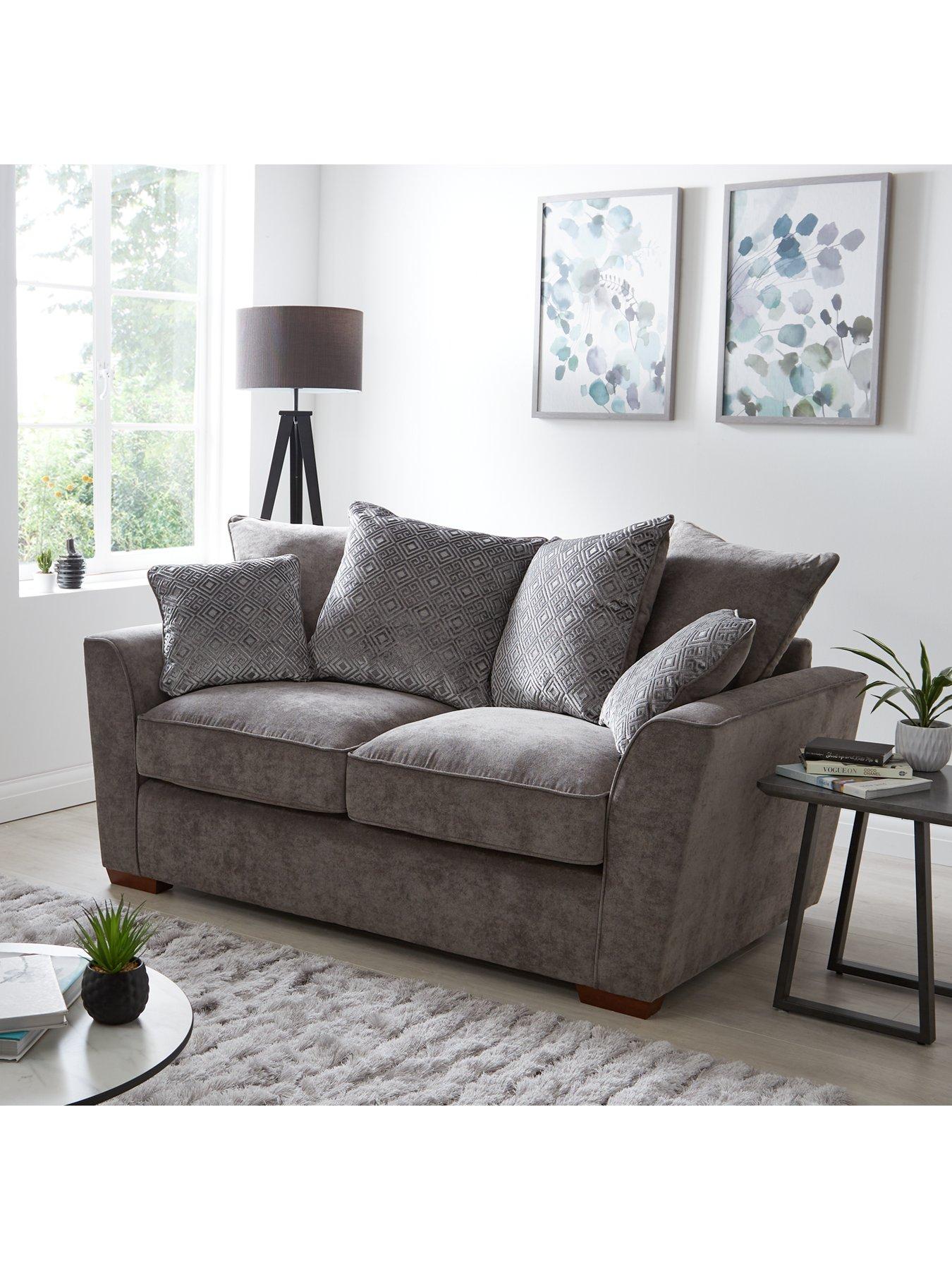 Grey scatter on sale back sofa