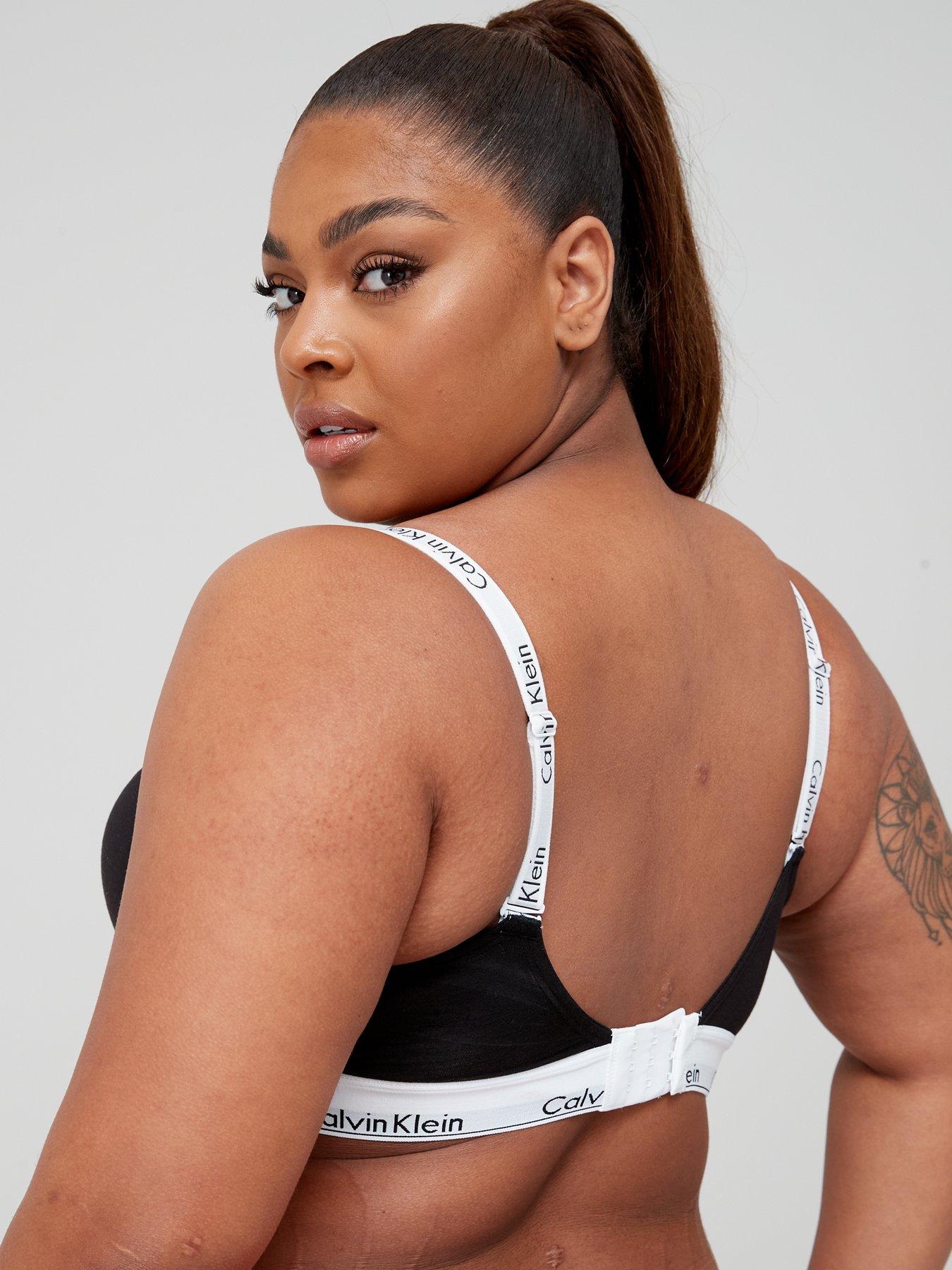  image of calvin-klein-plus-size-modern-cotton-lightly-lined-logo-strap-bralette-black