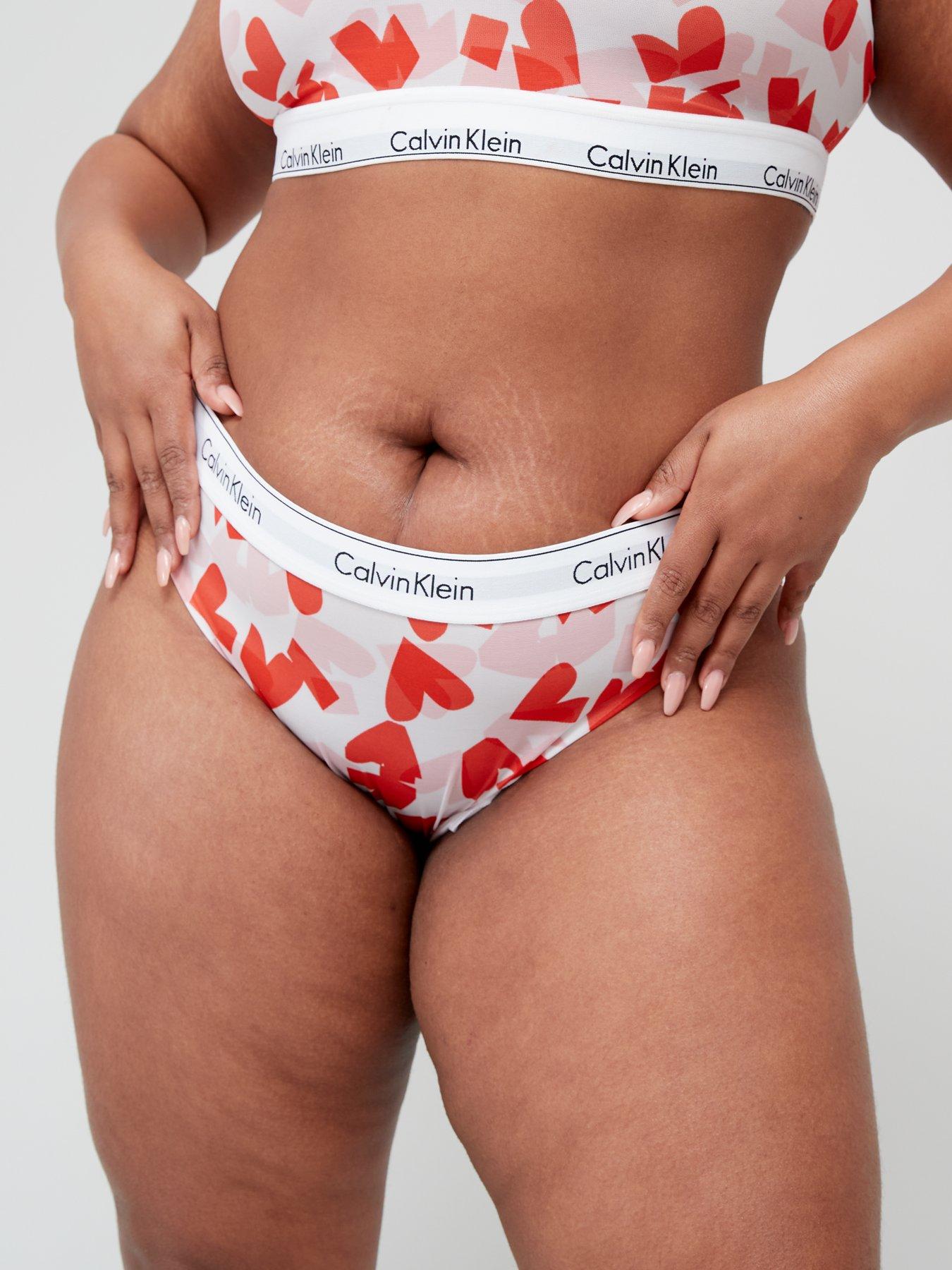  image of calvin-klein-plus-size-modern-cotton-heart-print-brief-white