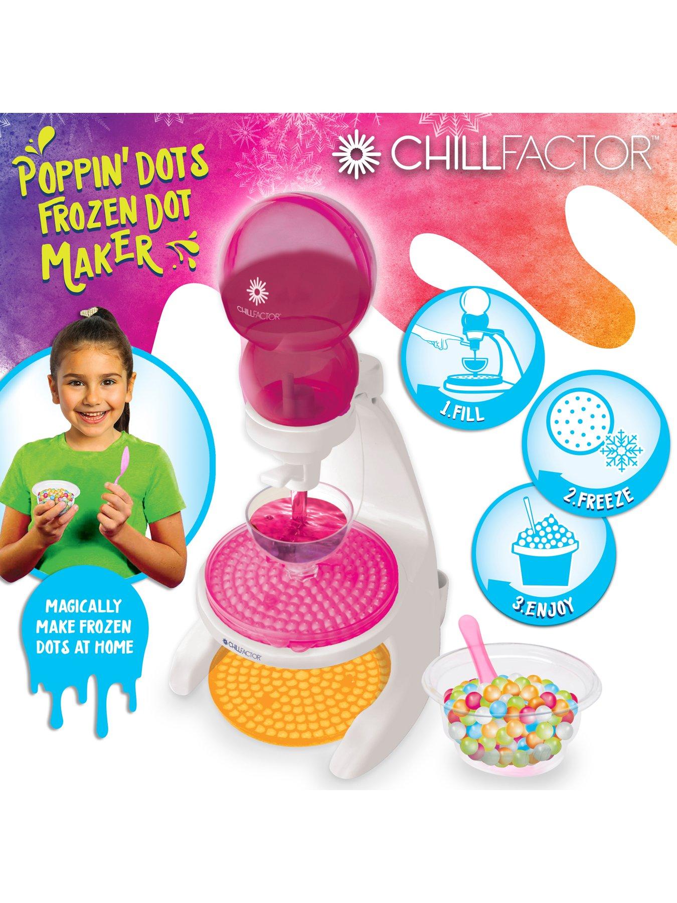  Dippin Dots Frozen Dot Maker, Includes maker, 6 trays, 4 bowls,  4 spoons, 2 pop pens, Instructions, Enjoy Dippin Dots at home, Use any  soda, juice or milk, Freezes in 2