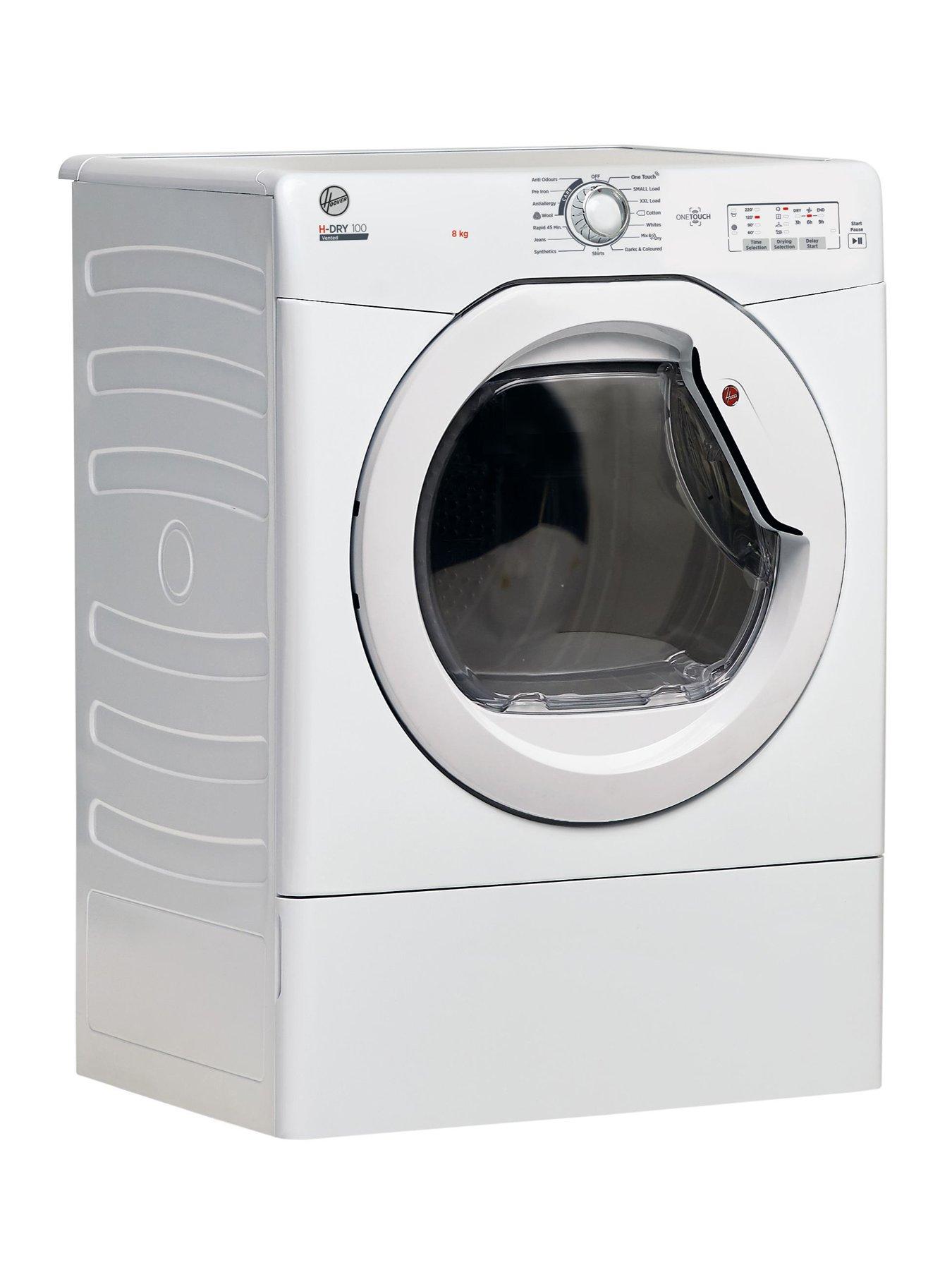  image of hoover-h-dry-100-hle-v8lg-8kg-vented-tumble-dryernbsp-nbspwhite