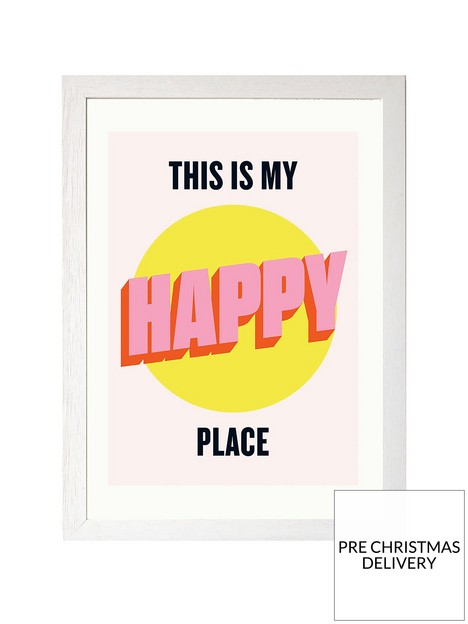east-end-prints-happy-place-by-holliegraphik-a3-framed-wall-art
