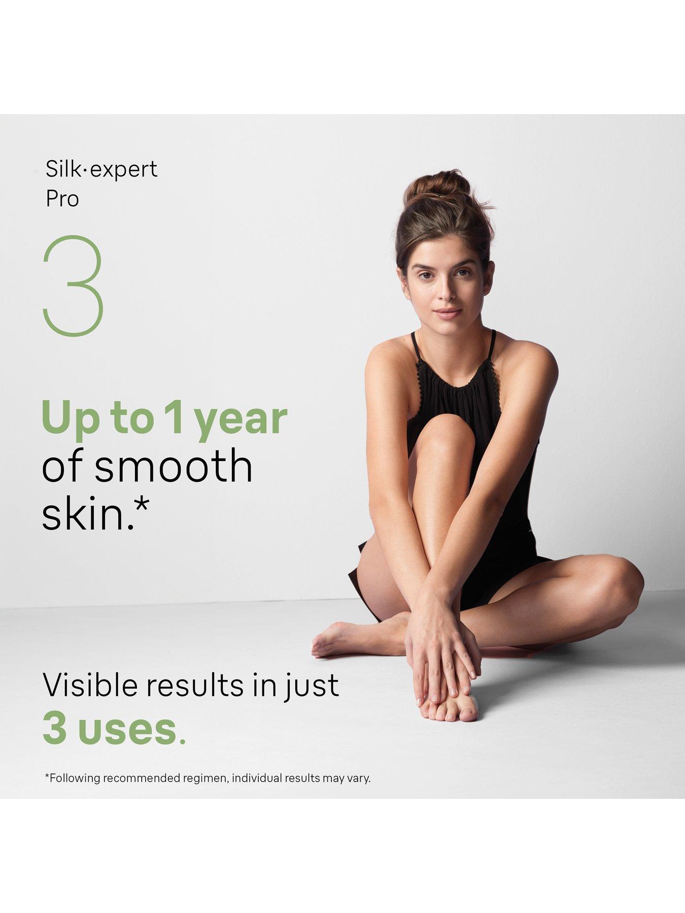  image of braun-silkmiddotexpert-pro-3-pl3233-womens-ipl-at-home-hair-removal-device-with-pouch-whitesilver
