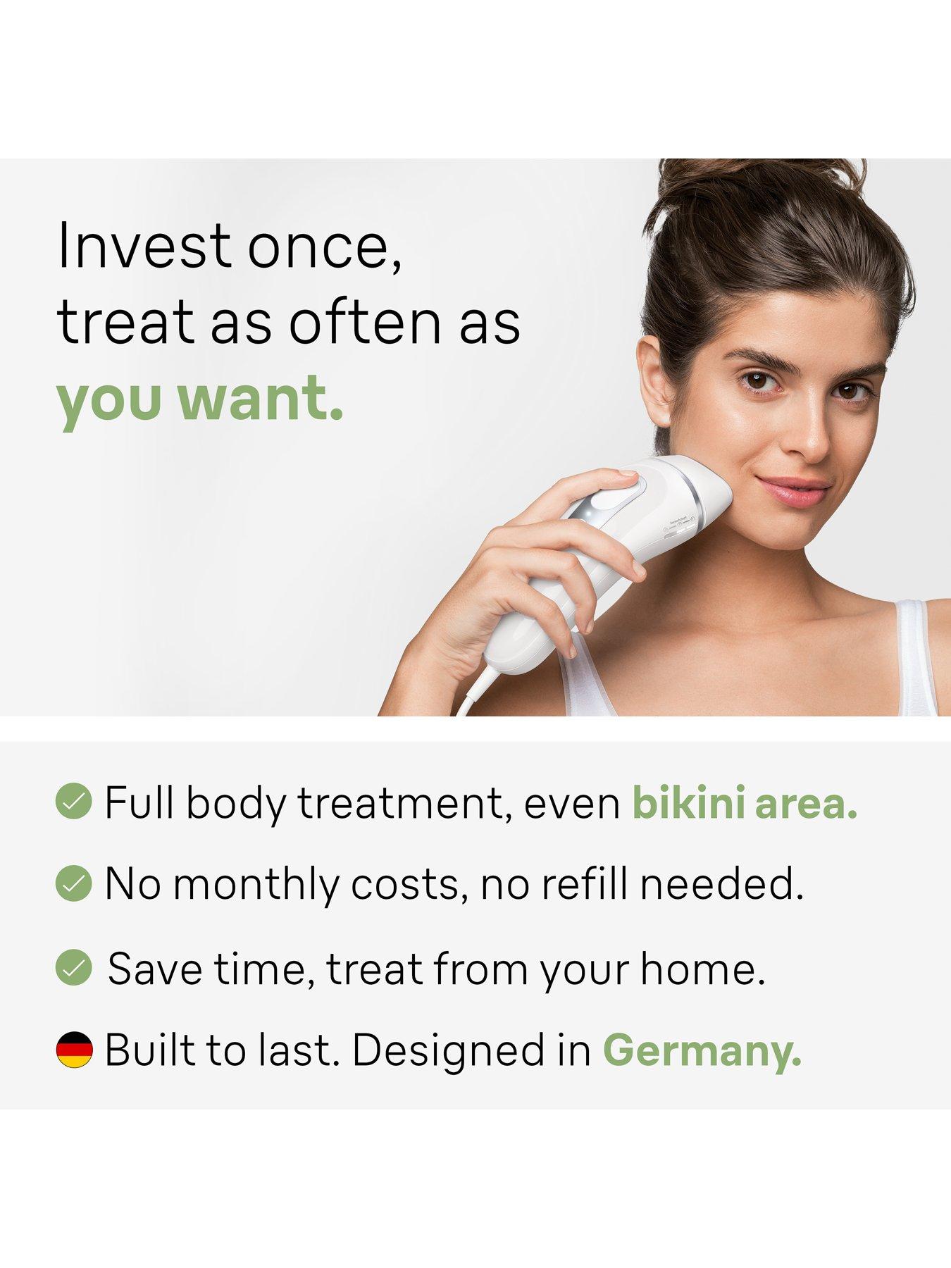  image of braun-silkmiddotexpert-pro-3-pl3233-womens-ipl-at-home-hair-removal-device-with-pouch-whitesilver