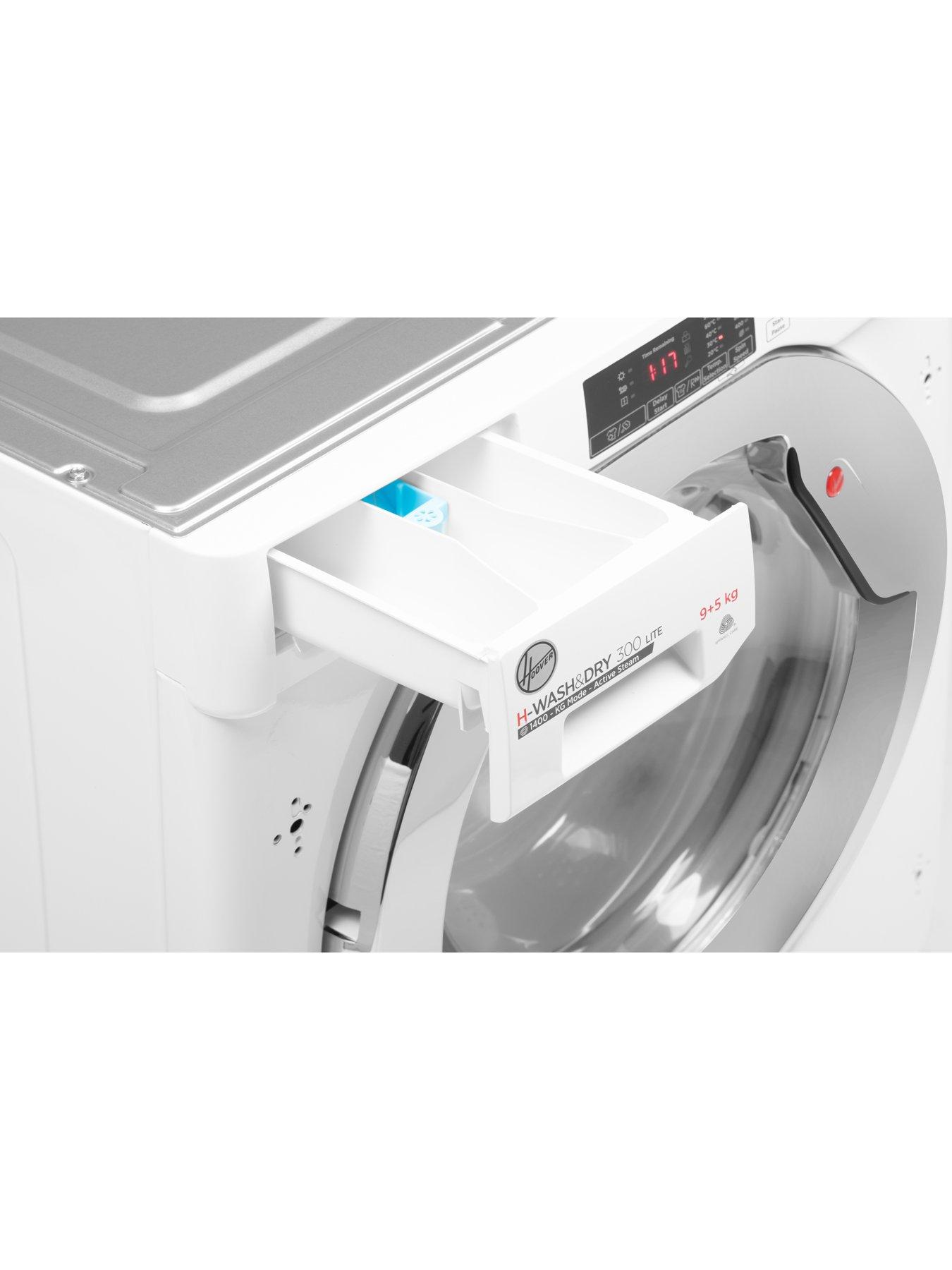  image of hoover-h-washdry-hbds495d1ace-80-integrated-washer-dryer-9kg-wash5kg-dry-1400-rpm-12-programmes-3-drying-levels--nbspwhite-with-chrome-door