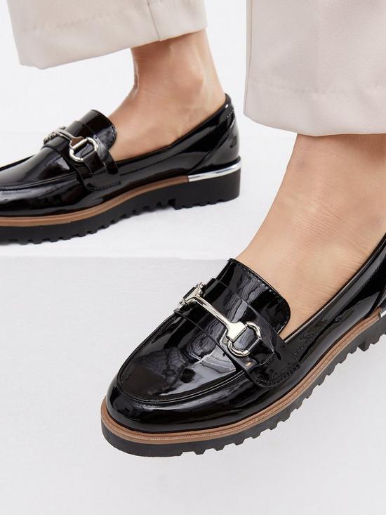 stillFront image of new-look-patent-metal-trim-chunky-rounded-loafers-black