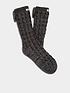  image of ugg-laila-bow-fleece-lined-sock-charcoal
