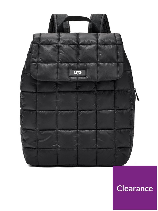 front image of ugg-adaya-padded-backpack-black