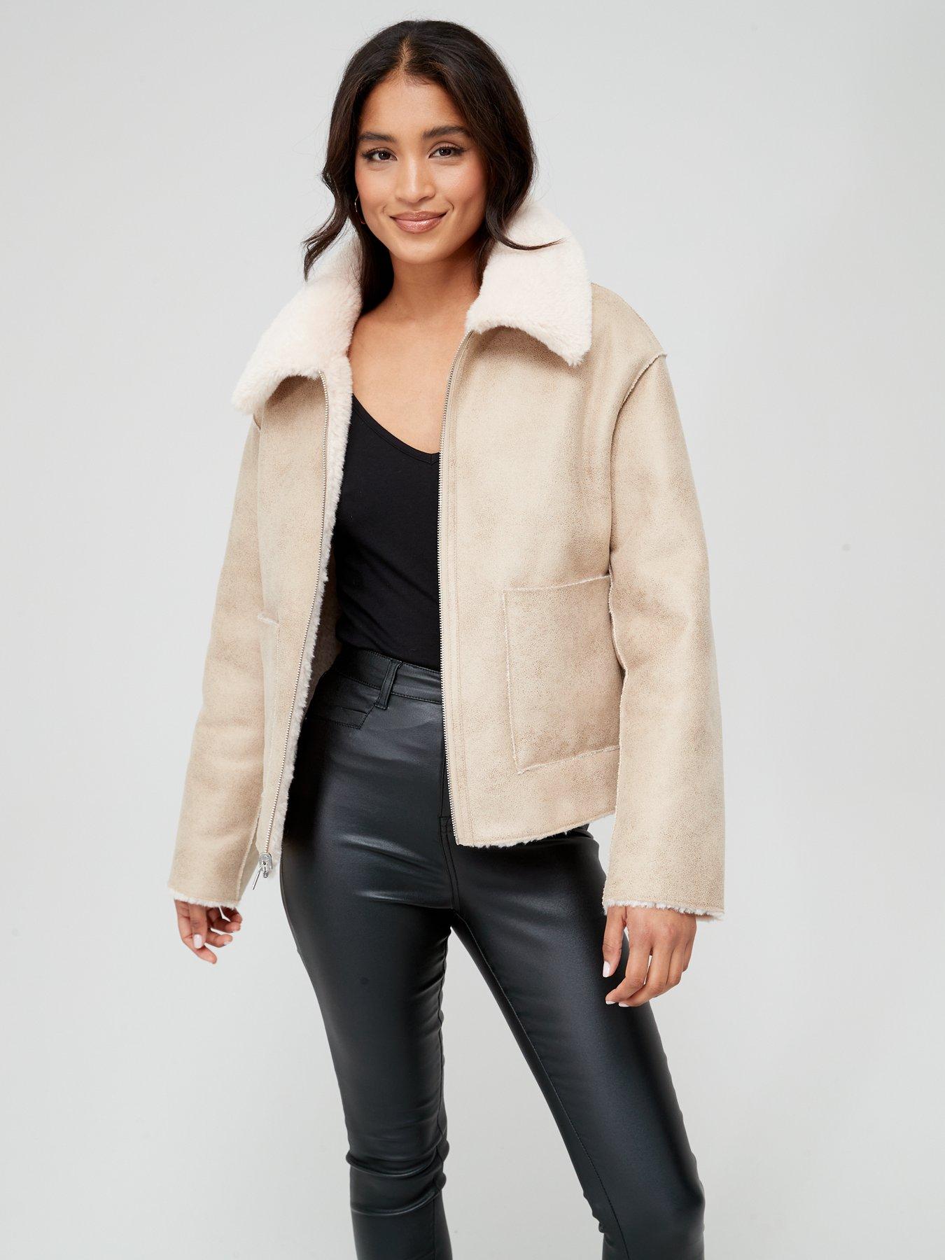 Faux shearling outlet coat womens uk