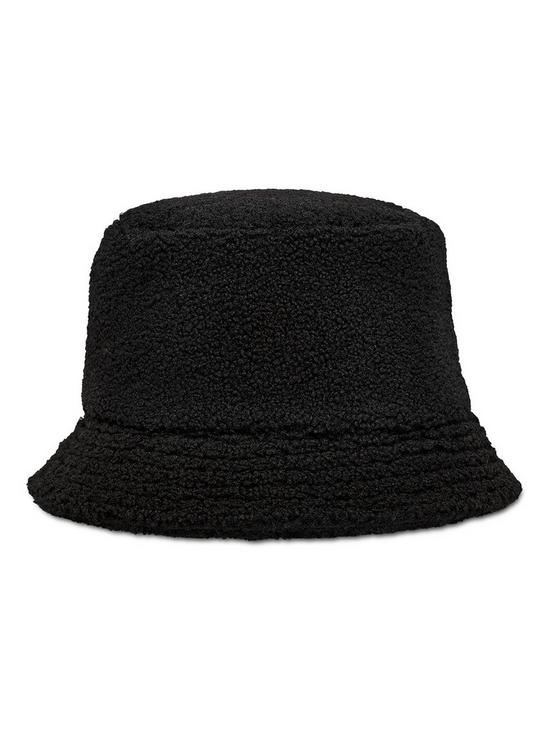 back image of ugg-sherpa-bucket-hat-black