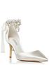  image of dune-london-clarette-bridal-embellished-ankle-tie-court-shoe-ivory