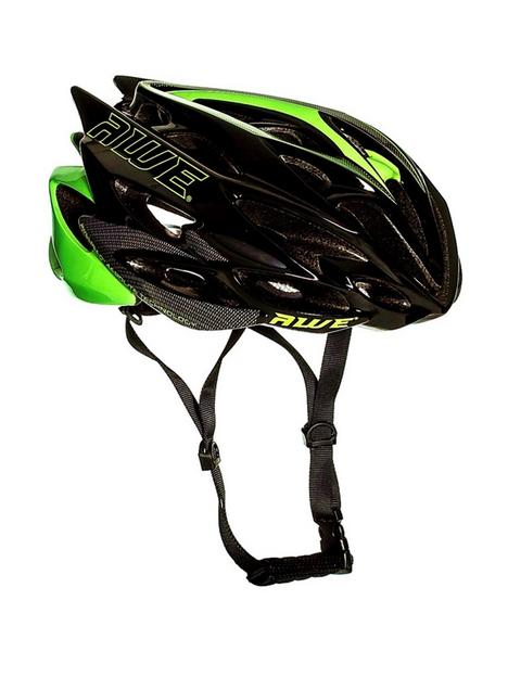awe-awespeed-in-mould-adult-mens-road-cycling-helmet-58-61cm-blackgreencarbon