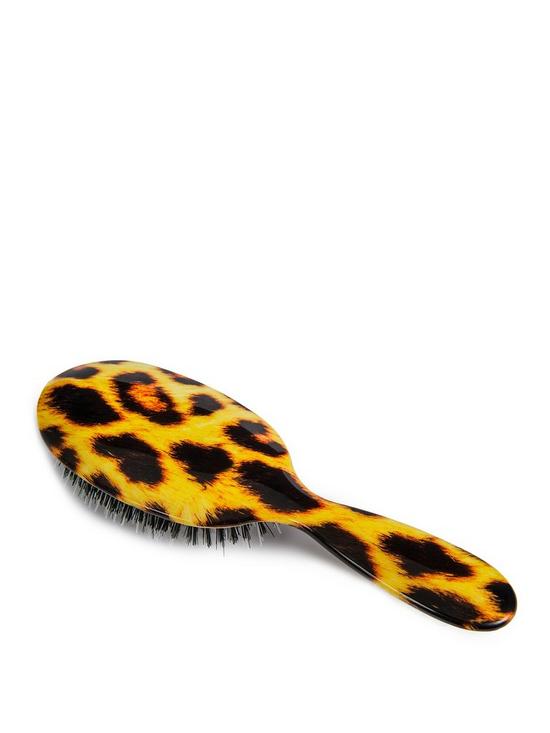 stillFront image of rock-ruddle-leopard-print-large-mixed-bristle-brush-and-wide-tooth-comb-bundle