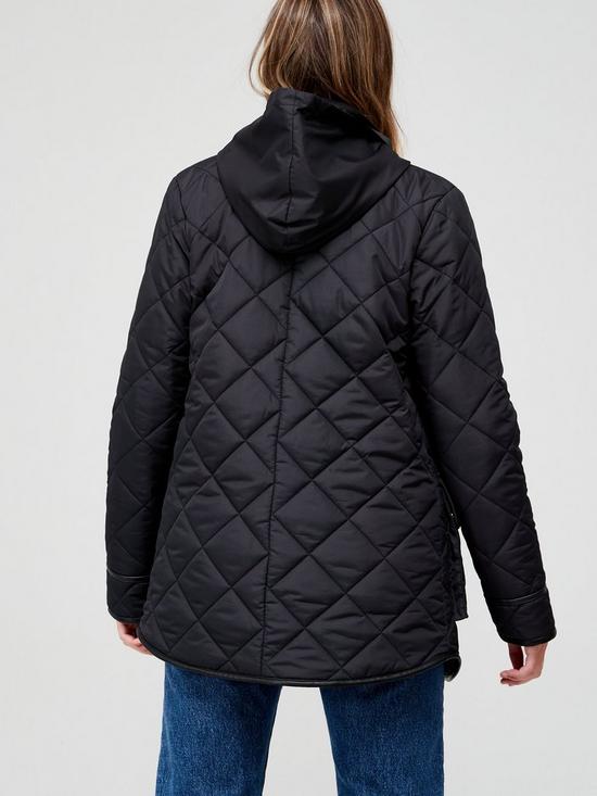 stillFront image of v-by-very-quilted-jacket-with-concealed-hood-blacknbsp