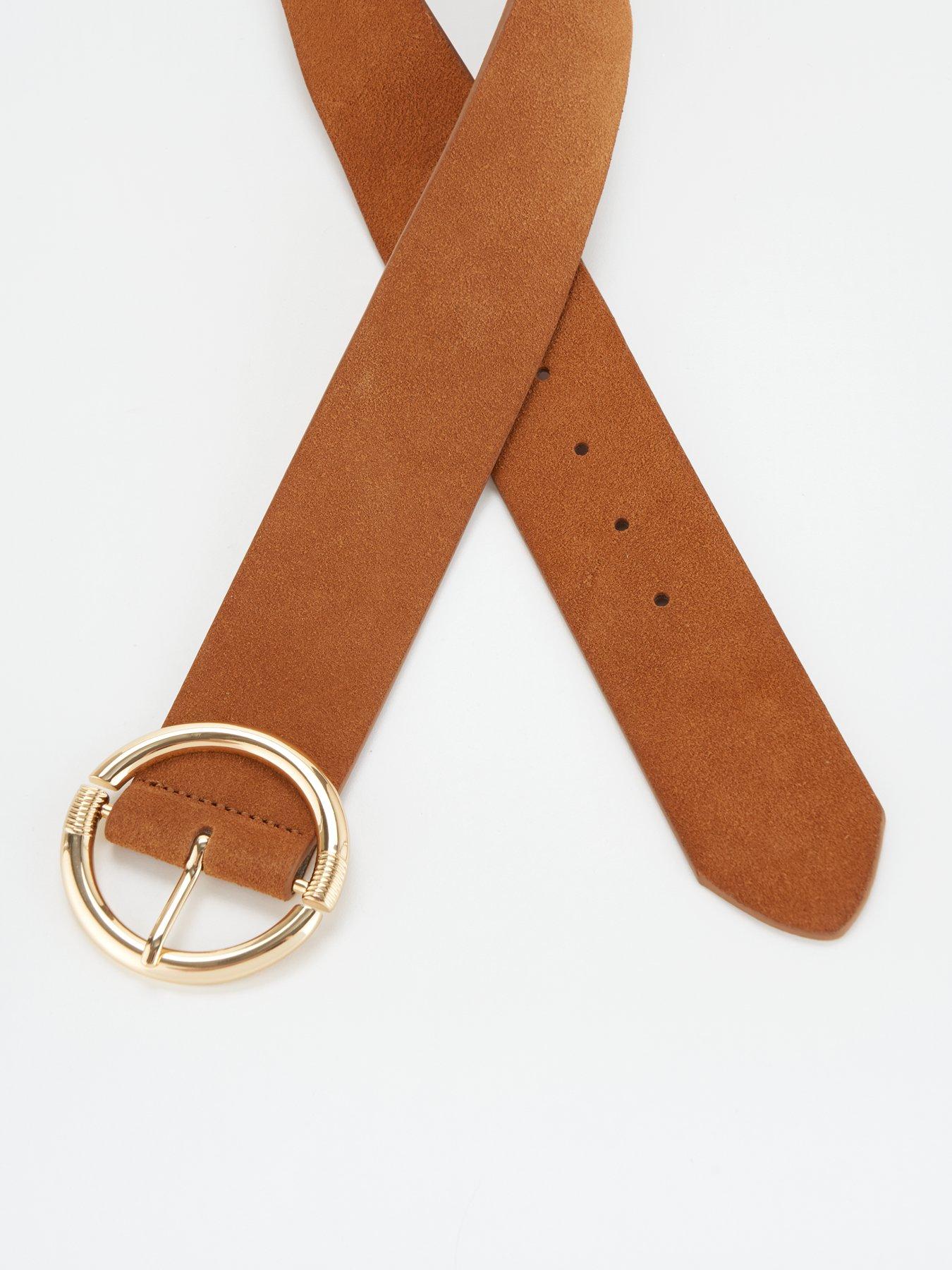  image of pieces-pcamailie-suede-waist-belt-brown
