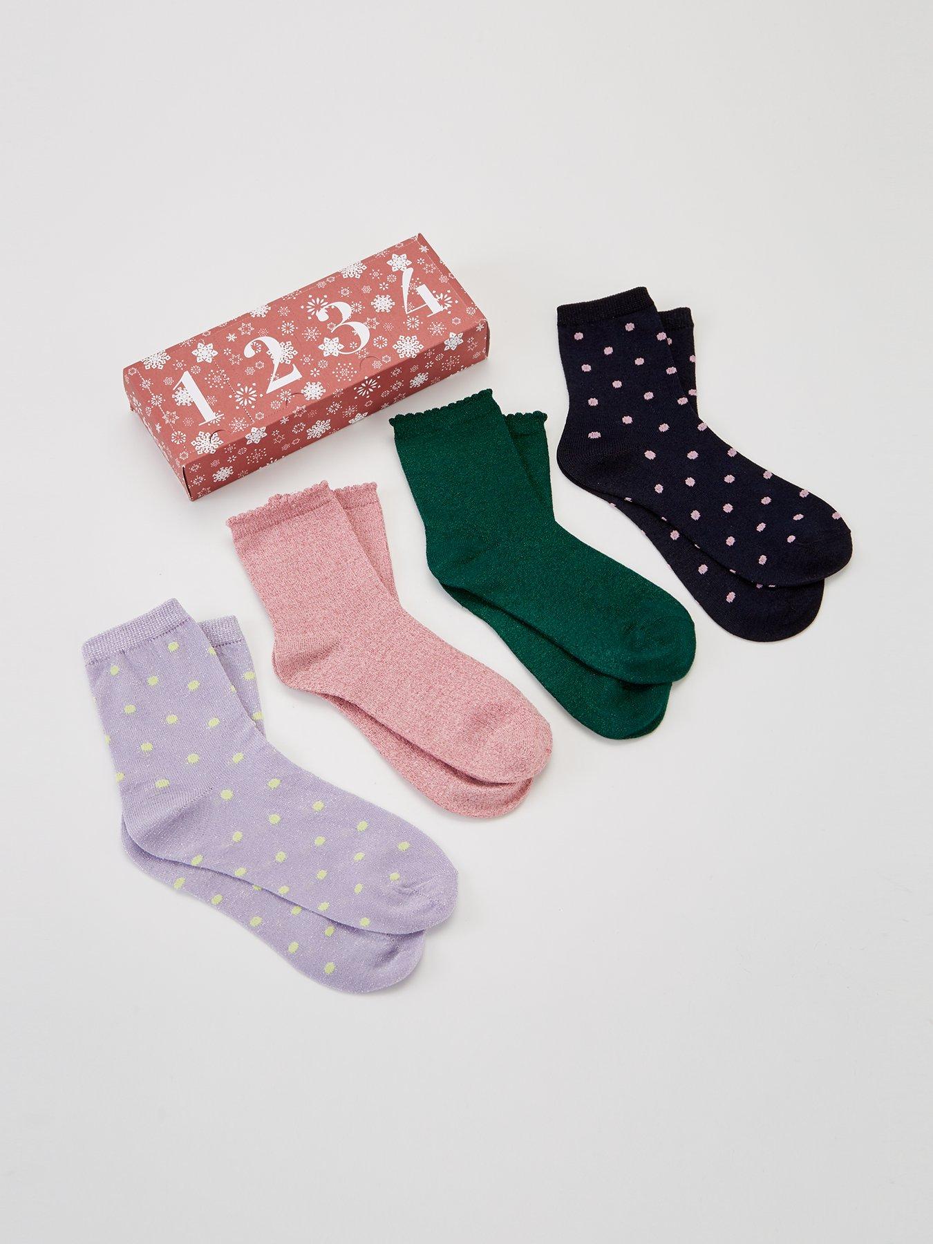  image of pieces-pcasura-christmas-socks-box-4-pack-red