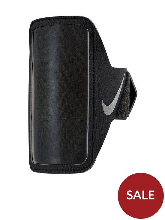 front image of nike-lean-arm-band-blacksilver