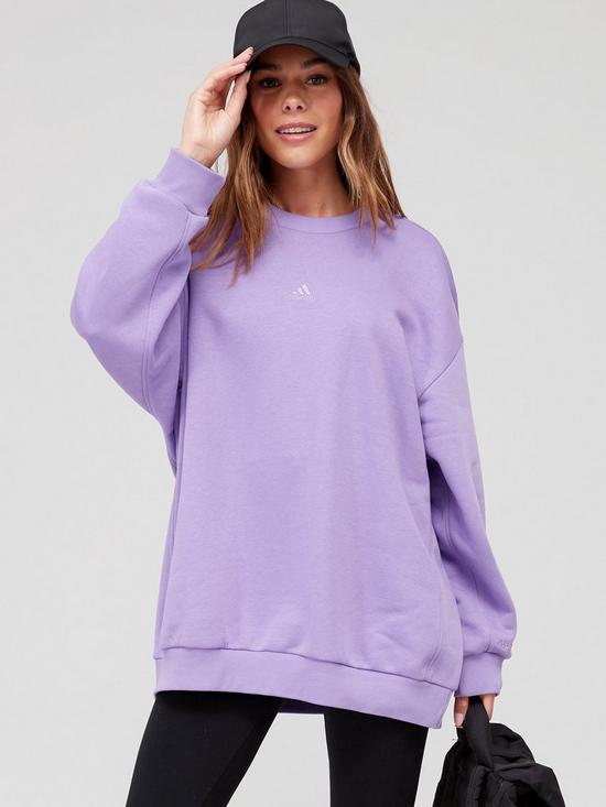 front image of adidas-sportswear-all-szn-crew-sweatshirt-violet