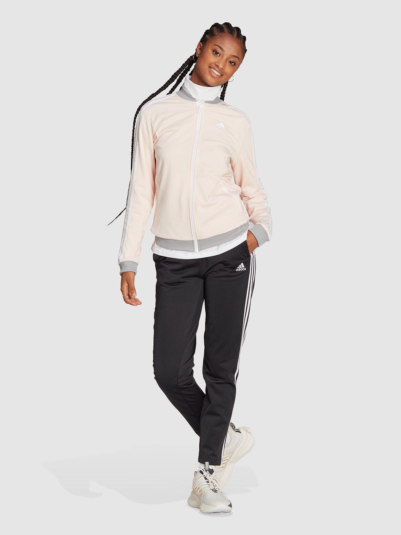 Adidas tracksuit best sale pink and black